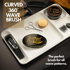 Ocean View Deep Waves Pomade in use on hair forming defined waves.