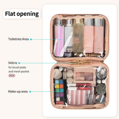 OCHEAL makeup bag brush compartment keeps tools organized during trips