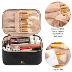 OCHEAL makeup bag front view reveals large capacity for cosmetics.