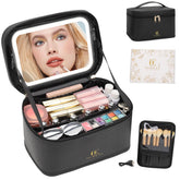OCHEAL makeup bag with LED mirror for on-the-go makeup applications