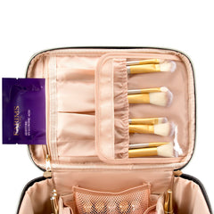 OCHEAL travel makeup bag standing upright for quick access
