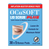 OCuSOFT Lid Scrub PLUS packaging shows 35-count box of pre-moistened eyelid wipes for convenience.
