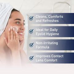 OCuSOFT Original Foaming Eyelid Cleanser activation demonstrates instant foam lather for quick hygiene