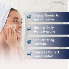OCuSOFT Lid Scrub Original eyelid-cleanser application showing gentle cleansing action.