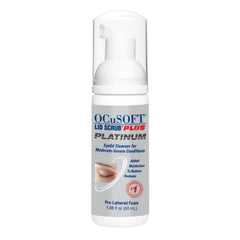 OCuSOFT Lid Scrub Plus Platinum bottle for easy daily eyelid and lash cleansing.