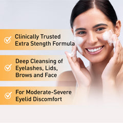 OCuSOFT Oust Demodex foam action demonstrates rich lather for deep lash cleansing.