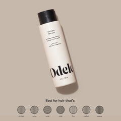 Odele Clarifying Shampoo label emphasizes color-safe vegan formula for color-treated hair