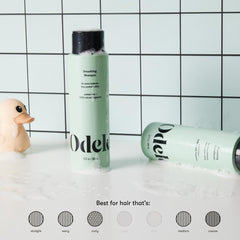 Odele shampoo and conditioner captured with their refreshing fragrance notes.
