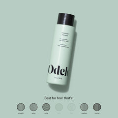 Odele Smoothing Shampoo rich lather close-up showing cleansing and shine benefits.