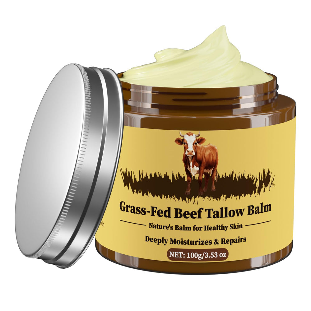 Oebitor beef tallow skin balm jar closeup showing rich texture for deep hydration