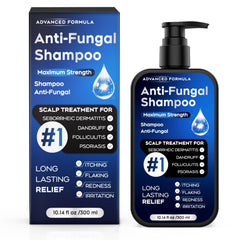 Oely antidandruff shampoo bottle highlights soothing scalp care for itching.