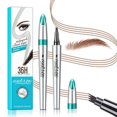 OETUIOW 3D waterproof eyebrow pen with 4-fork tip for natural brows