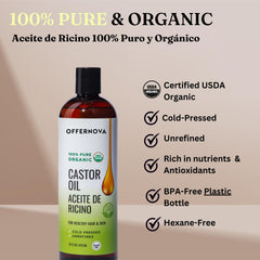 Offernova Castor Oil eyelashes application supports fuller lash look