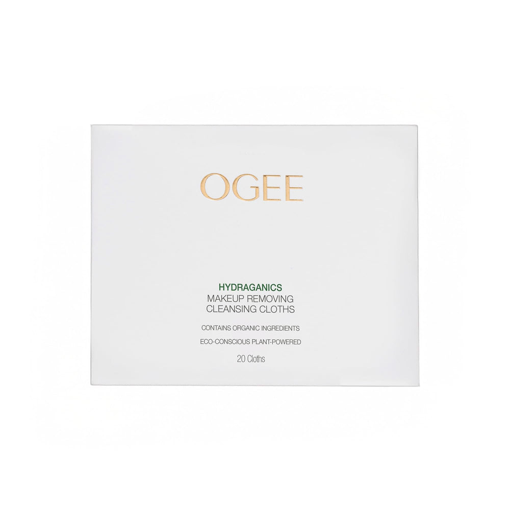 Ogee gentle makeup remover wipes pack closeup showing hydrating formula