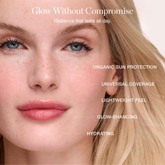 Ogee PROTECT Primer texture close-up emphasizing weightless, breathable formula for makeup prep.