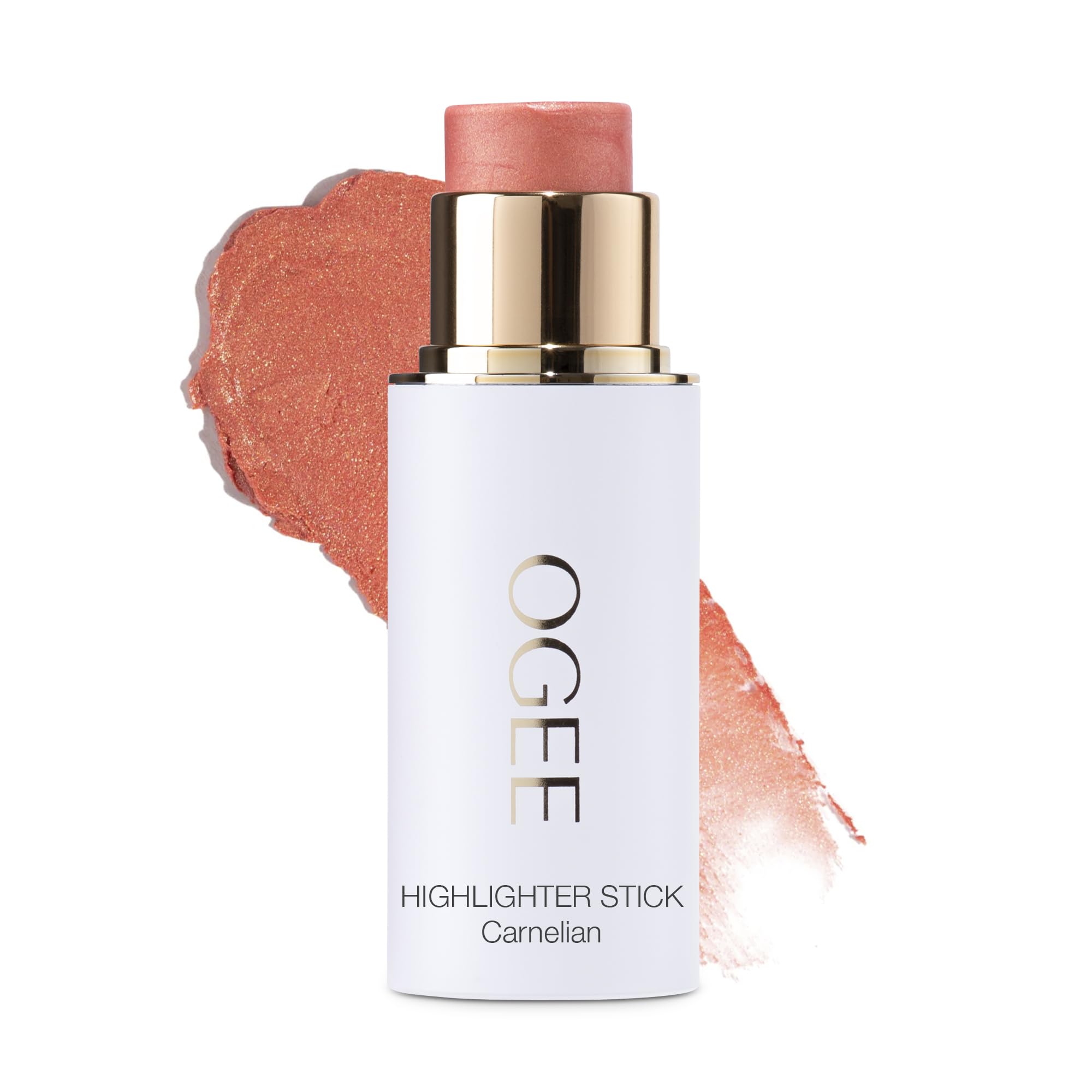 Ogee Sculpted Face Stick Carnelian packaging shows portable design for on-the-go glow