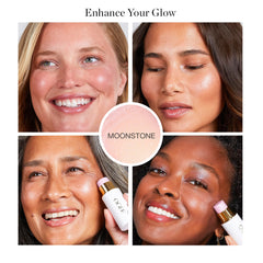 Ogee Sculpted Face Stick Moonstone Ultraviolet Sheen swatch shows creamy texture.