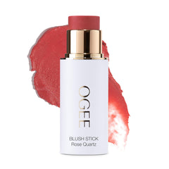 Ogee Sculpted Face Stick Rose Quartz close-up shows creamy dewy blush