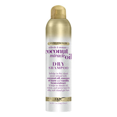 OGX extra-strength refresh restore dry shampoo bottle showing oil-absorbing action for fresh second-day hair