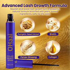 OHaai lash-growth close-up shows thicker, fuller lashes