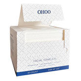 OHOO disposable face towels 10x12 pack cover shows large size for full-face cleansing