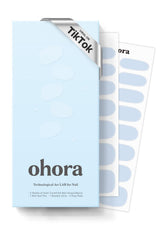 ohora greyish-blue nail strips pack offers salon-quality color at home.