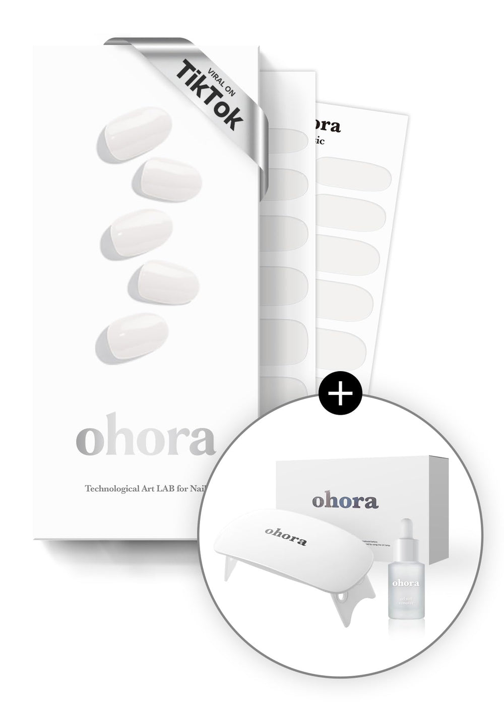 Ohora N Clean White Starter Kit box front—premium at-home nail kit packaging.
