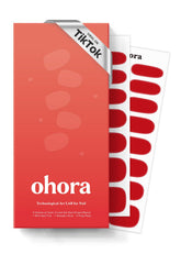 ohora n hot cherry box front for at-home salon quality gel nail strips