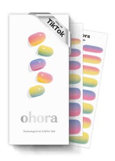 ohora N Pastel yellow-ombre pack shows 30 wraps for quick salon nails