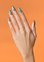 ohora nail wrap application cream leaf closeup shows simple placement for salon-like nails