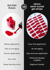 Ohora N Ash Pink wraps closeup demonstrates semi-cured gel finish and easy removal.