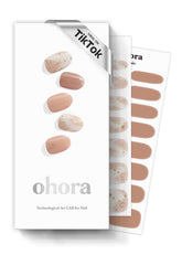 ohora Semi Cured Gel Nail Strips Almond Blossom set shown for at-home salon-quality nails