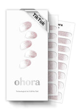 ohora semi cured gel nail strips nude close-up showing natural, smooth nails