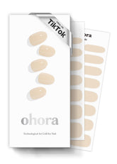 ohora semi-cured gel nail strips n-cream-base box closeup for salon-ready nails