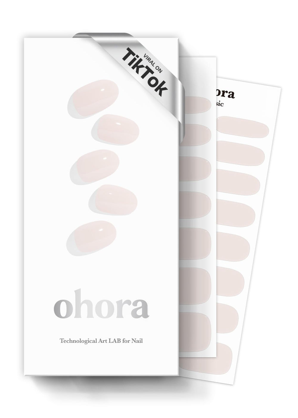 ohora semi cured gel nail strips n cream light pack closeup for salon-quality nails