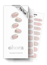 ohora semi cured gel nail strips pink mermaid hologram packaging for easy home manicures