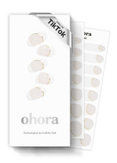 ohora N Sylph white gel nail strips close-up for a clean salon-style finish at home.