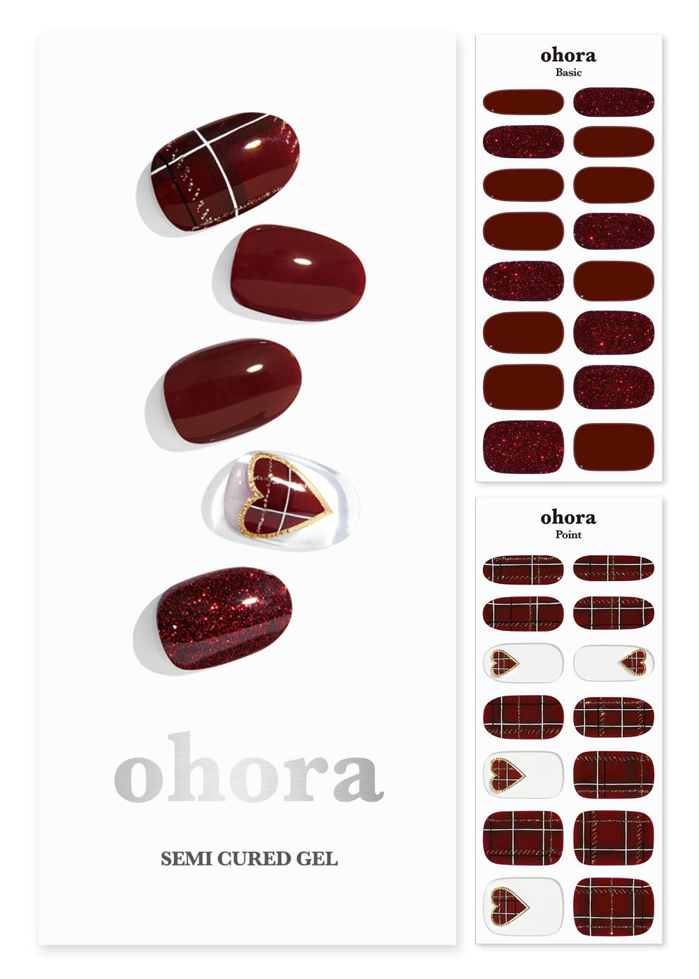 ohora semi-cured gel nail strips tartan bustier box ready for at-home salon-quality nails