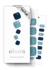 ohora Semi Cured Gel Pedi Strips packaging shows a complete at-home pedicure kit for salon-quality results