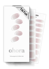 ohora Semi Cured Gel Nail Strips N Glossiest bottle closeup showing premium shine
