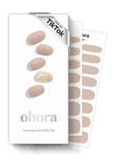 ohora semi cured gel nail strips N Nudist close-up shows natural nude finish