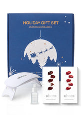 ohora semi-cured nail strips box close-up shows a 30-piece kit for quick salon-style nails.