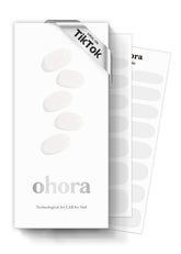 ohora semi-cured nail strips box front shows complete kit for salon-quality nails at home