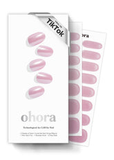ohora semi-cured nail strips box shows N Baby Pink Chrome for quick at-home manicure