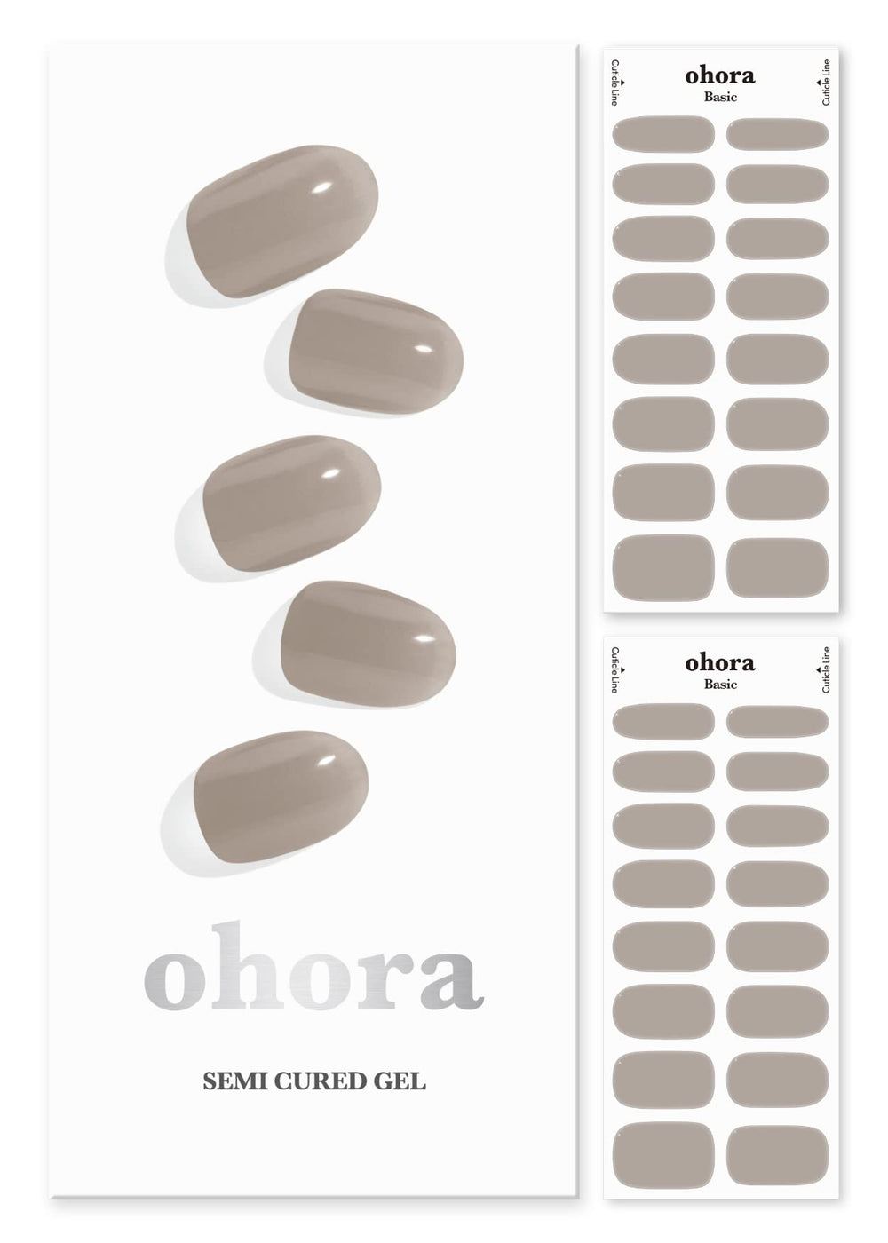 ohora semi cured gel nail strips box and kit contents for quick manicure