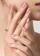 ohora N Bare Plum strips applied on nail showing gel-like finish