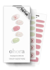 ohora Semi Cured Gel Nail Strips N Bloom Bonbon wraps closeup deliver glossy salon-style polish