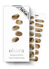 ohora semi-cured nail strips n cafe creme box front shows all-in-one at-home manicure kit