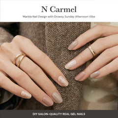 Ohora Semi Cured Nail Strips N Carmel nude-glitter shades offer versatile looks