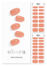 ohora semi cured gel nail strips cream sunshine pack for at-home salon look